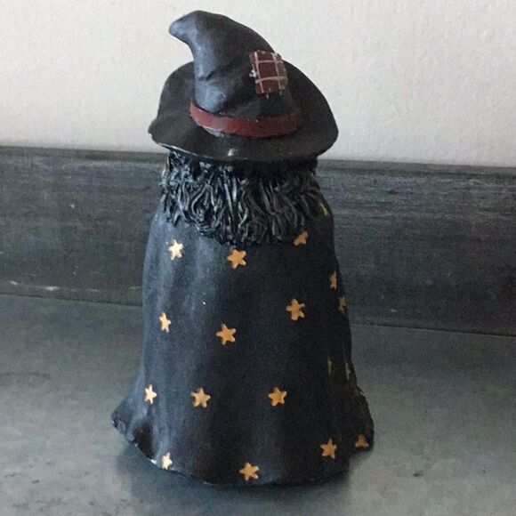 Halloween witch with cat, bat & broom witchy whimsical figurine decor - Picture 2 of 6